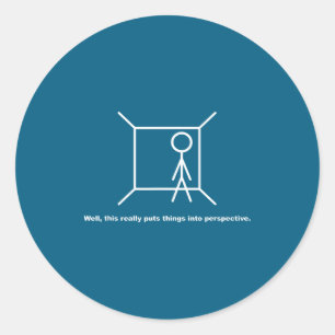 Funny Stick Figure Pun Novelty Sarcastic Cool Dad Classic Round Sticker