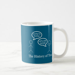 Funny Stick Figures Pun Joke - The History Of Tea Coffee Mug