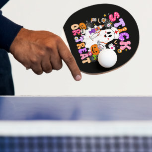 Funny Stick Or Treat Cute Nurse Ghost Halloween Ping Pong Paddle