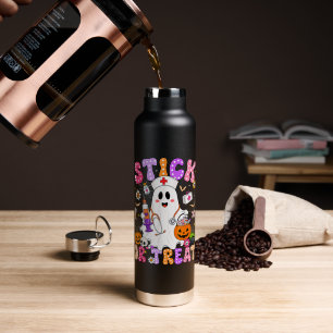 Funny Stick Or Treat Cute Nurse Ghost Halloween Water Bottle