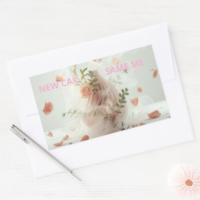 Funny Sticker – NEW CAR, SAME ME (Envelope)
