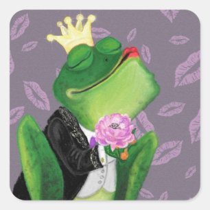 Funny Sticker with Frog Prince