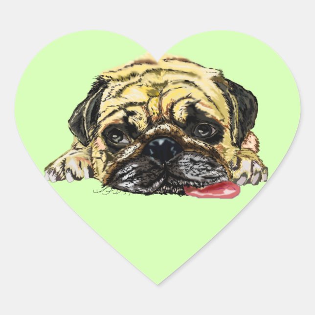 Funny Sticker with Pug Dog - Your Colours (Front)