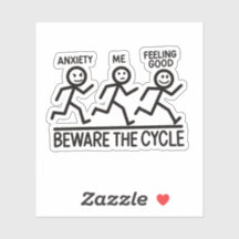 Funny Stickman Anxiety Mental Health Reminder