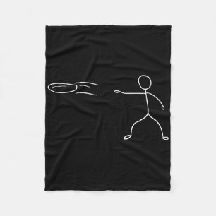 Funny Stickman Disc Golf Player Sports Lover  Fleece Blanket