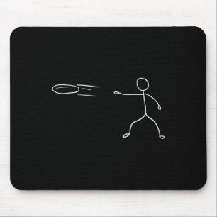 Funny Stickman Disc Golf Player Sports Lover Mouse Pad