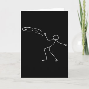 Funny Stickman Disc Golf Player Sports Lover Vinta Card