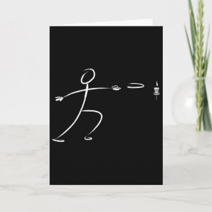 Funny Stickman Disc Golf Player Throwing Disc Golf Card