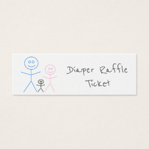 Funny Stickman Family Drawing Diaper Raffle Ticket