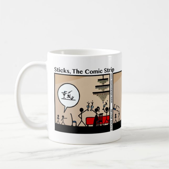 Funny Stickman Pulled Chair Mug (Left)