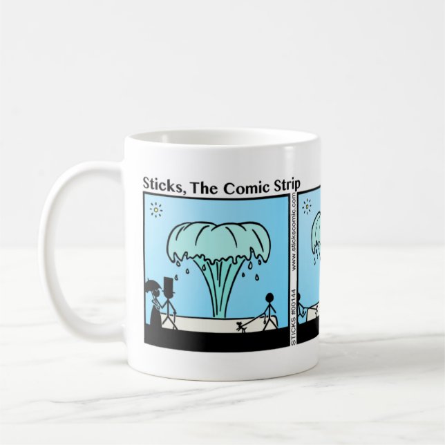 Funny Stickman Water Fountain Mug (Left)