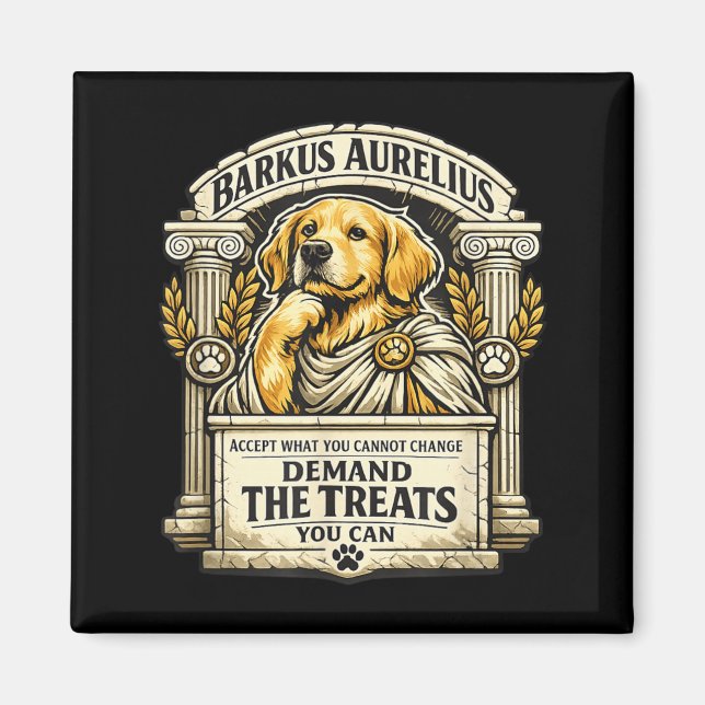 Funny Stoic Philosopher Dog Lover Humour Magnet (Front)