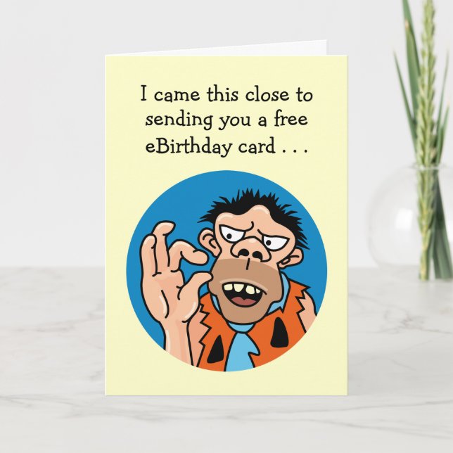 Funny Stone Age Birthday Card (Front)