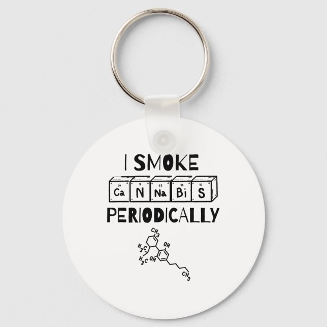 Funny Stoner Day Periodic Table Science Thc  Key Ring (Front)