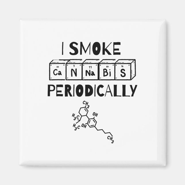 Funny Stoner Day Periodic Table Science Thc  Magnet (Front)