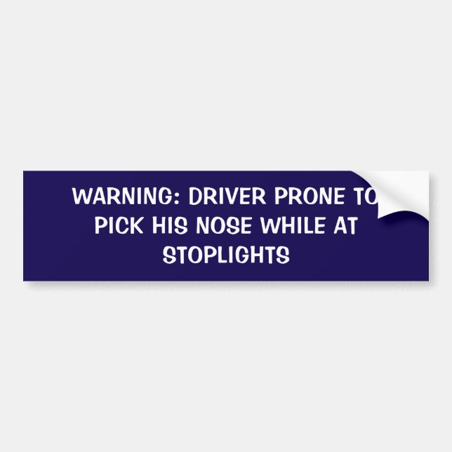 Funny Stoplight Nosepicker Warning Sticker (Front)