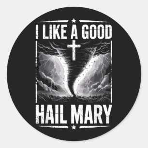 Funny Storm Chaser Costume Jesus Faith Classic Round Sticker