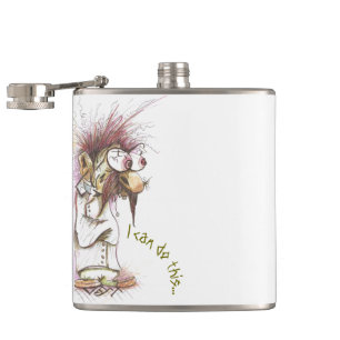 Funny, Straight Jacket & Bugeyed, 'I Can Do This' Hip Flask