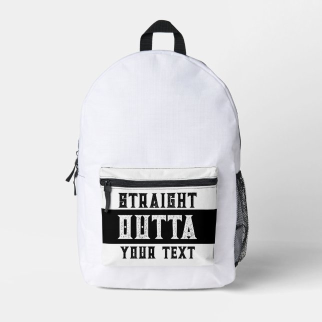 Funny 'Straight Outta Your Text' Printed Backpack (Front)