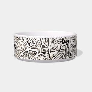 Funny Strange Cartoon Faces Drawing Bowl