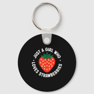 Funny Strawberry Art For Girls Women Fruit Strawbe Key Ring