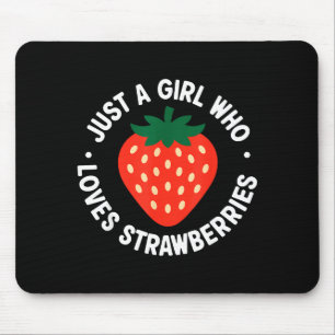 Funny Strawberry Art For Girls Women Fruit Strawbe Mouse Pad