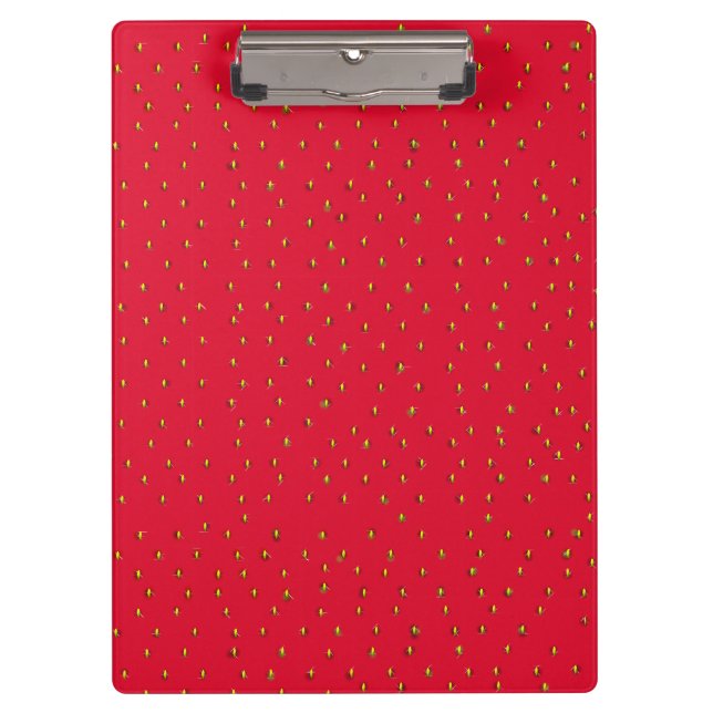 Funny strawberry background red clipboard (Front)