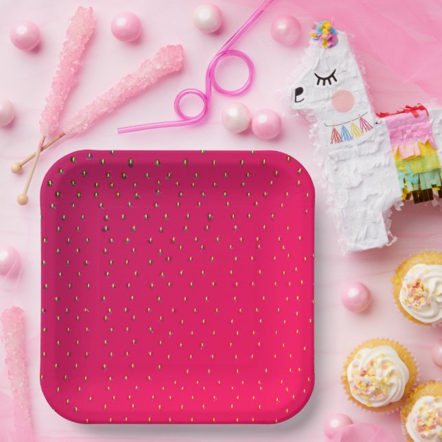 Funny strawberry background red plate (Party)