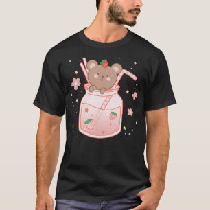 Funny Strawberry Bear Cute Kawaii Aesthetic T-Shirt