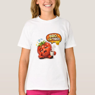 Funny Strawberry "Bro I'm Tired" Graphic Tee
