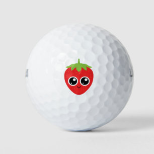 Funny strawberry golf balls
