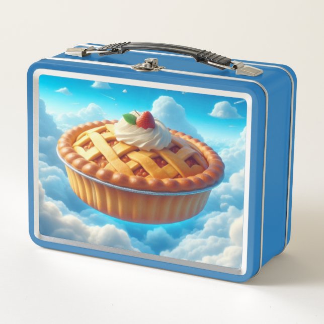 Funny Strawberry Pie in the Sky Idea Metal Lunch Box (Front)