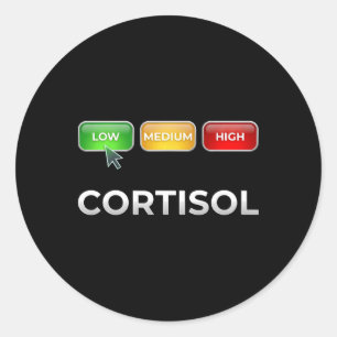 Funny Stress Metre Mental Health Low Cortisol Leve Classic Round Sticker