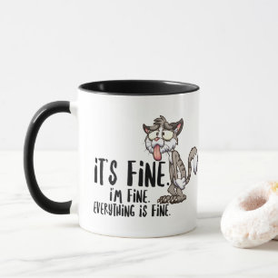 Funny Stressed Anxiety Cat Mug