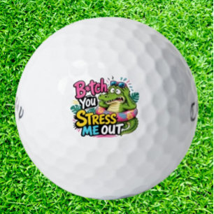 Funny Stressed Crocodile Summer Golf Balls