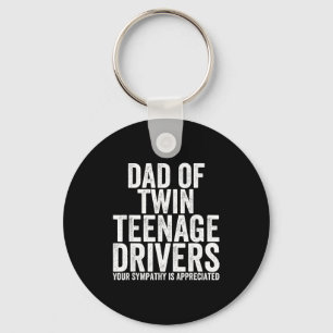Funny Stressed Dad Of Twin Teenage Drivers Proud P Key Ring