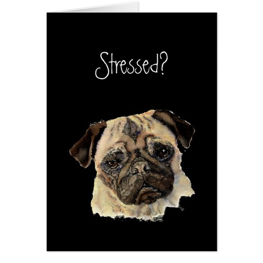Funny, Stressed? Hug a Pug!, Dog, Pet, Animal Card