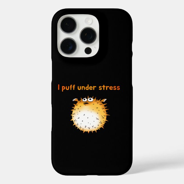 Funny Stressed Pufferfish Cartoon  Case-Mate iPhone Case (Back)