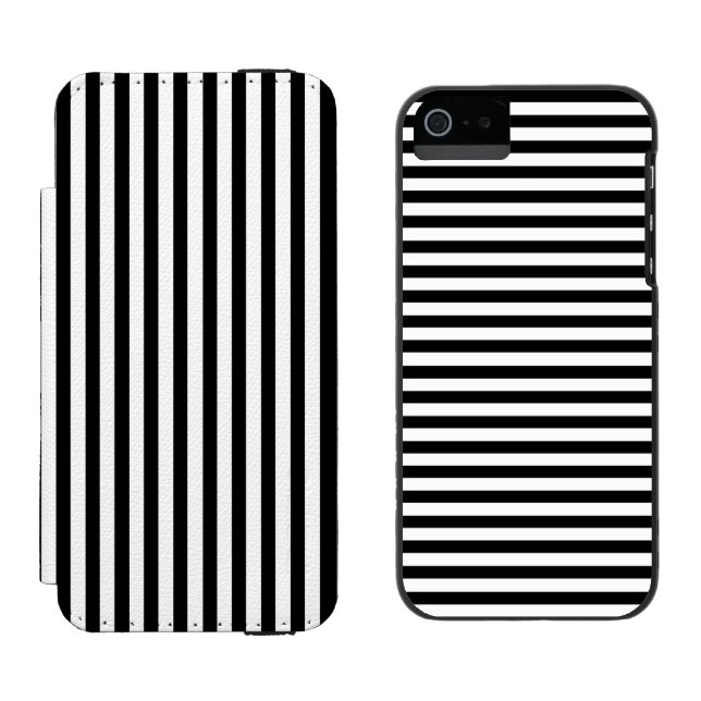 Funny Stripes BLACK + your background colour Incipio iPhone Wallet Case (Side by Side)