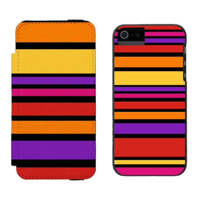 Funny Stripes coloured I + your background colour Incipio iPhone Wallet Case (Side by Side)