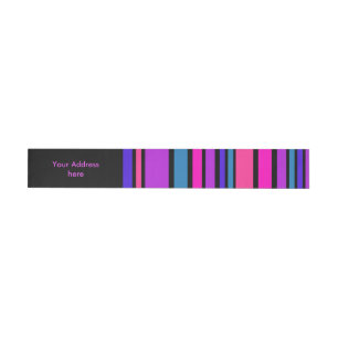 Funny Stripes coloured I + your background colour Wraparound Address Label