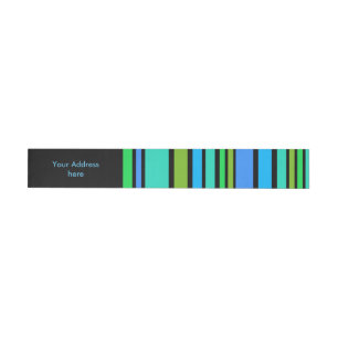 Funny Stripes coloured II + your background colour Wraparound Address Label