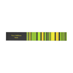 Funny Stripes coloured V + your background colour Wraparound Address Label