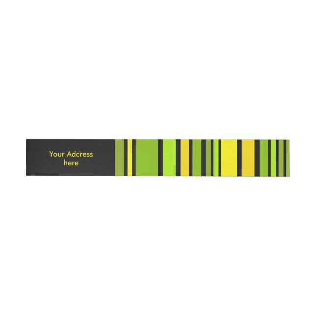 Funny Stripes coloured V + your background colour Wraparound Address Label (Individual)