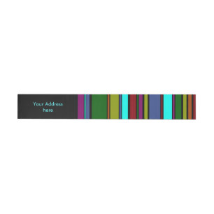 Funny Stripes coloured X + your background colour Wraparound Address Label