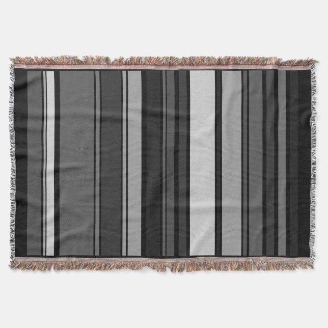 Funny Stripes coloured XI + your background colour Throw Blanket (Front)