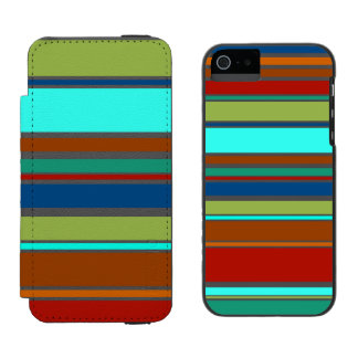 Funny Stripes coloured XII + your background colou Incipio Watson™ iPhone 5 Wallet Case