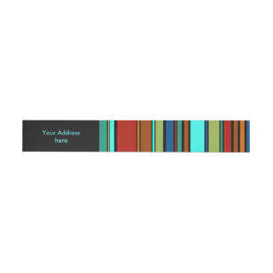 Funny Stripes coloured XII + your background Wraparound Address Label