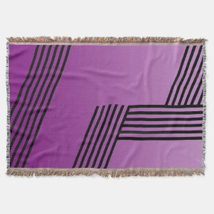 Funny Stripes Pattern - black geo + your backgr. Throw Blanket