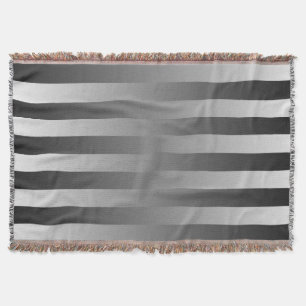 Funny Stripes Pattern - black grey + your idea Throw Blanket